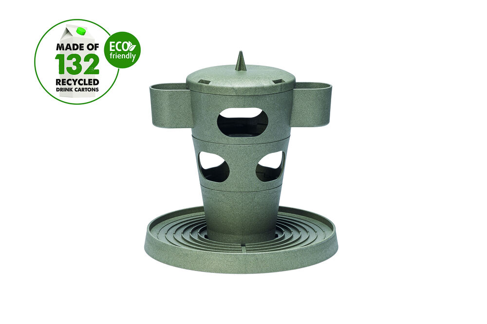 Beeztees Snacktoren - Kippenvoerbak - Grijs Groen - 32.5x30x30 cm