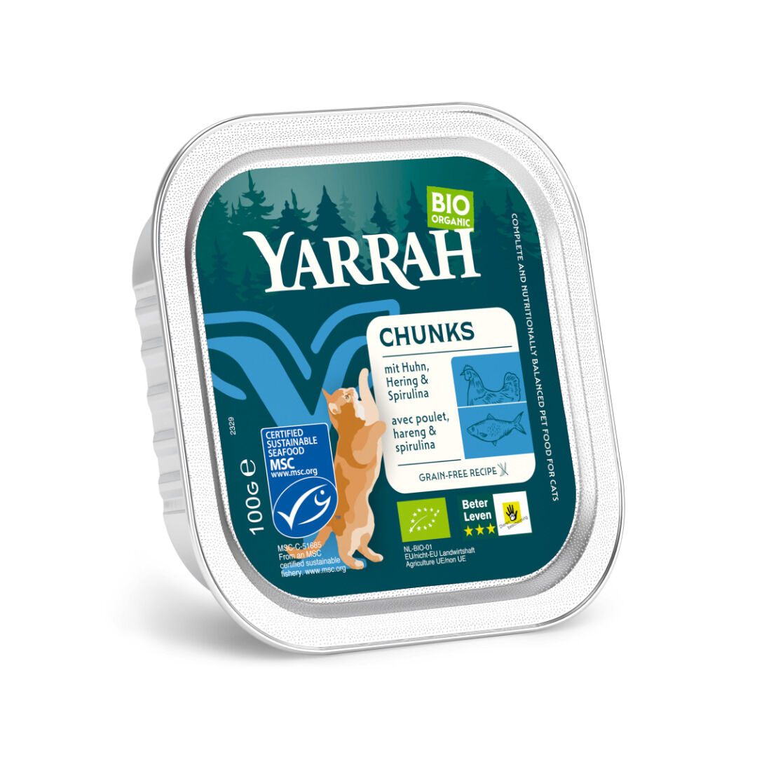 Yarrah Bio Organic Chunks - Kattenvoer - 100 Gram - Vis Yarrah Bio Organic Chunks - Kattenvoer - 100 Gram - Vis