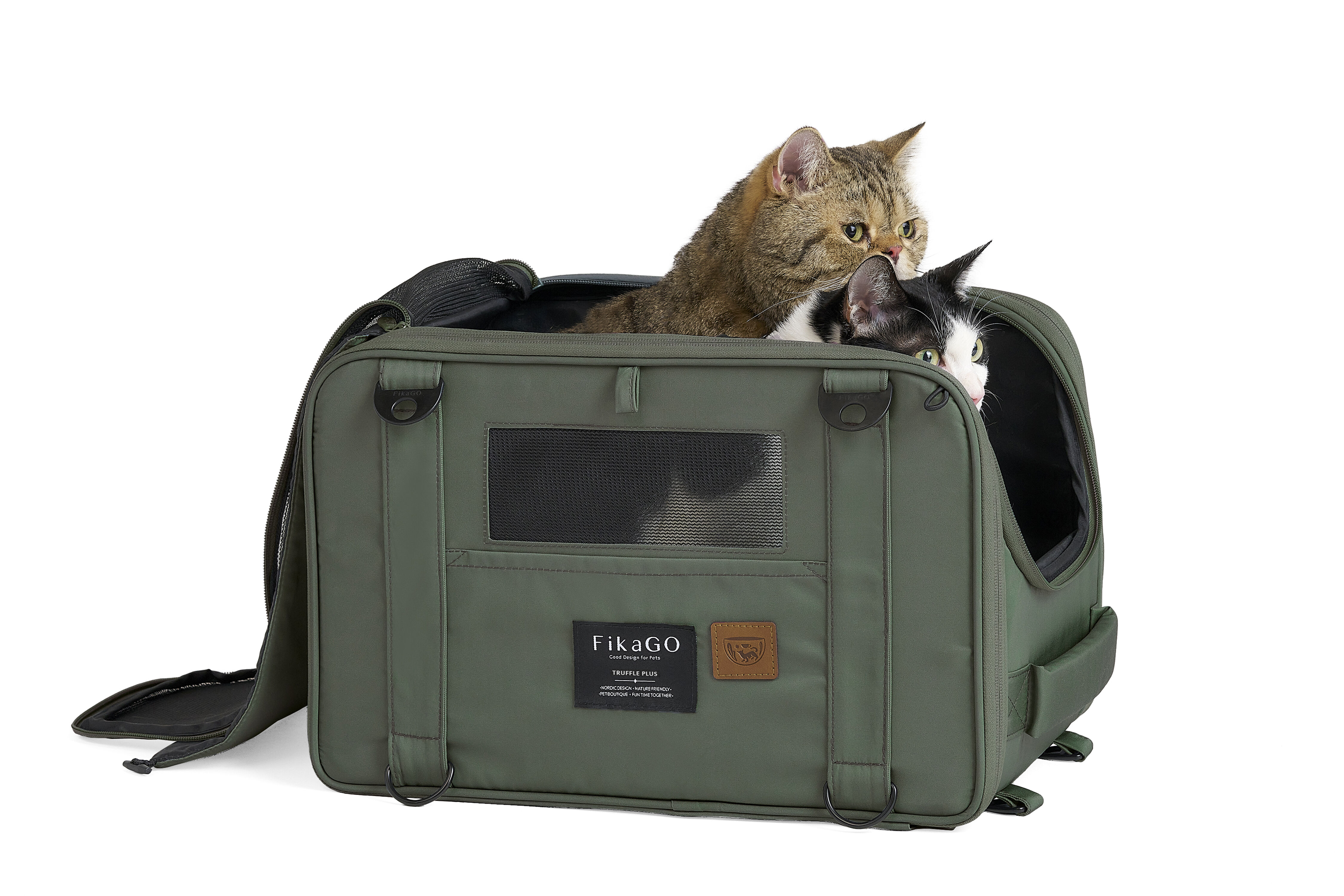 Fikago Truffle Plus - Travel Carrier tot 10 kg- Honden draagtas - Groen - 28x43x27 cm