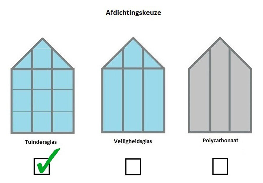 Halls Popular 66 - Tuinkas - Zilver - 195x193x196 cm - Tuindersglas