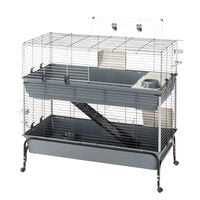 Ferplast Rabbit 120 Dubbel - Konijnenkooi - Grijs - 117x58 cm
