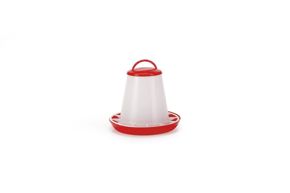 Olba Voersilo met deksel - Plastic - 6 Kilogram - Rood / Wit - 32x32x32 cm Olba Voersilo met deksel - Plastic - 6 Kilogram - Rood / Wit - 32x32x32 cm