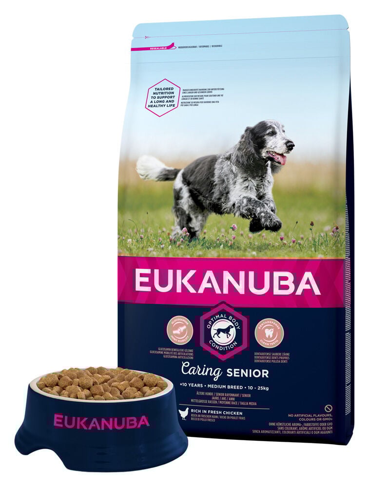 Eukanuba Caring Senior Medium Breed - Hondenvoer - 3 Kilogram - kip