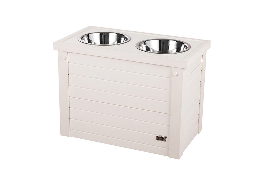 New Age Pet® Piedmont Dinerset - Voer & Drinkbak - Wit - Extra large New Age Pet® Piedmont Dinerset - Voer & Drinkbak - Wit - Extra large