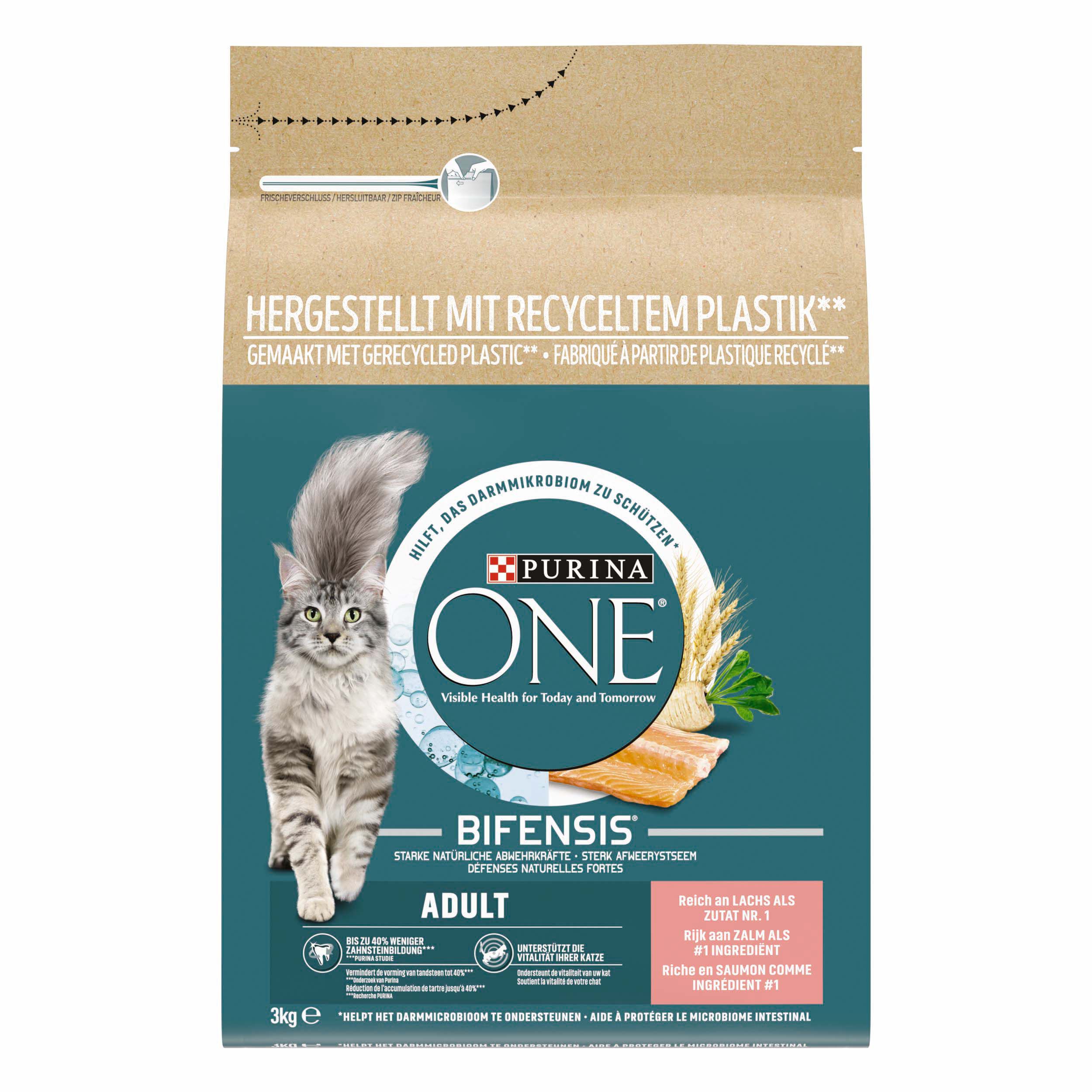 Purina One Adult - Kattenvoer - 3 Kilogram - zalm