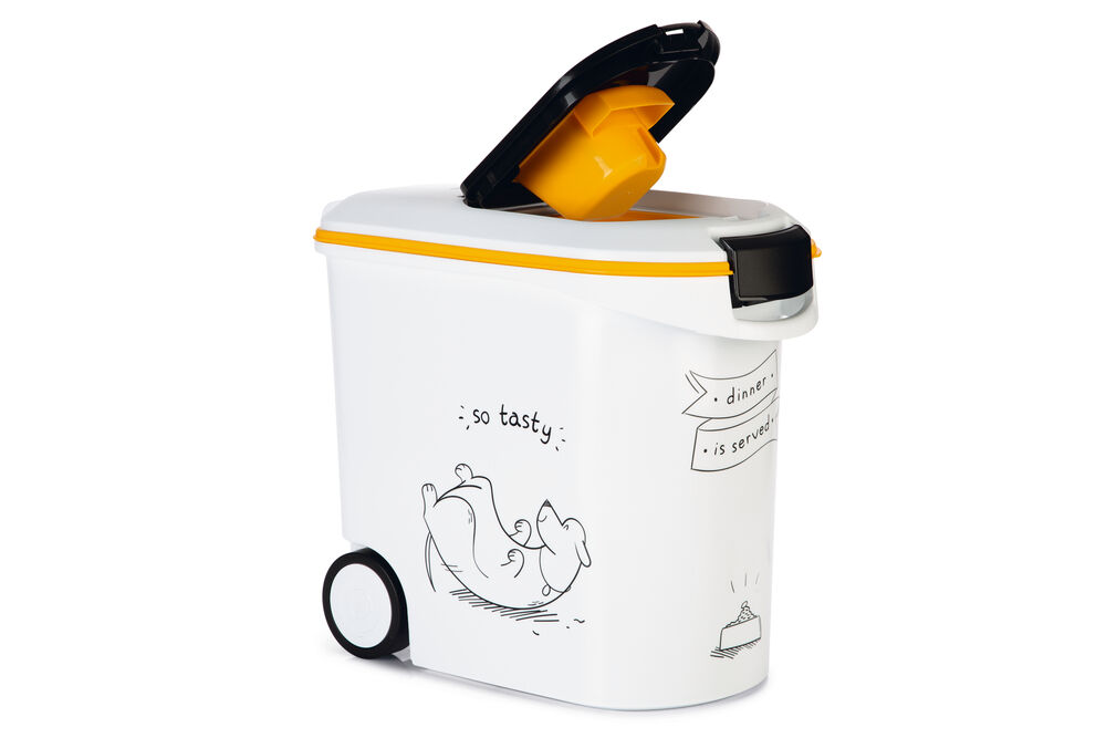 Curver Dis - Hond - Voercontainer - 35 Liter - Wit Grijs