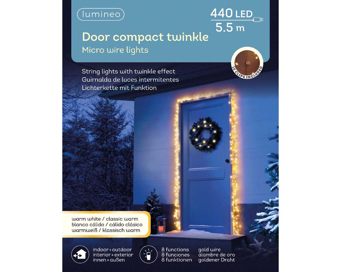 Lumineo Compact - Deurkozijn verlichting - 440 - Zwart - Warm wit