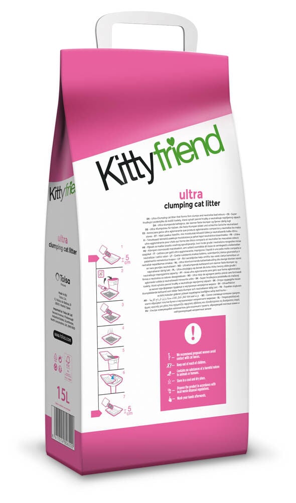 Kitty Friend Klontvormende - Kattenbakvulling - Fijn - 15 Liter