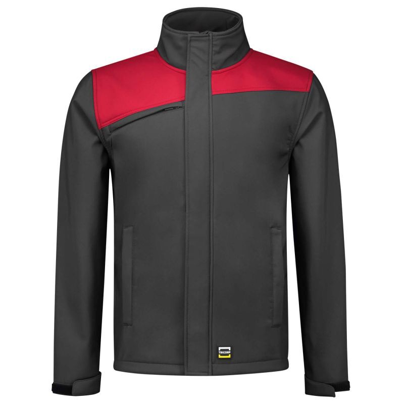 Tricorp Bicolor 402021 - Softshell jas - Donkergrijs Rood - 3XL Tricorp Bicolor 402021 - Softshell jas - Donkergrijs Rood - 3XL