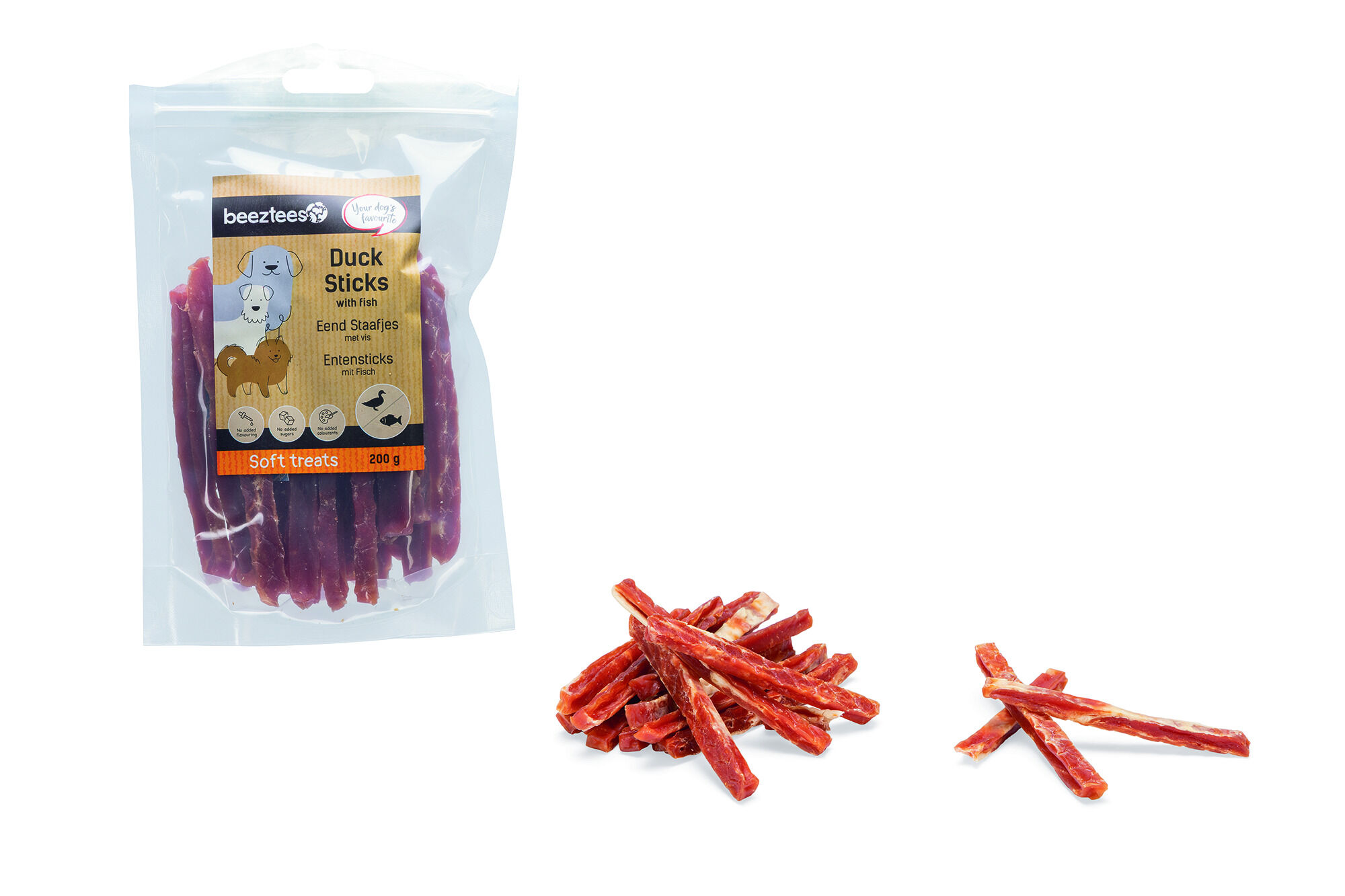 Beeztees Staafjes - Hondensnack - 200 Gram - Eend | vis