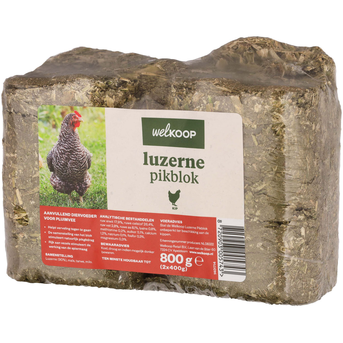 Welkoop Luzernepikblok - Kippensnack - 2 Stuks