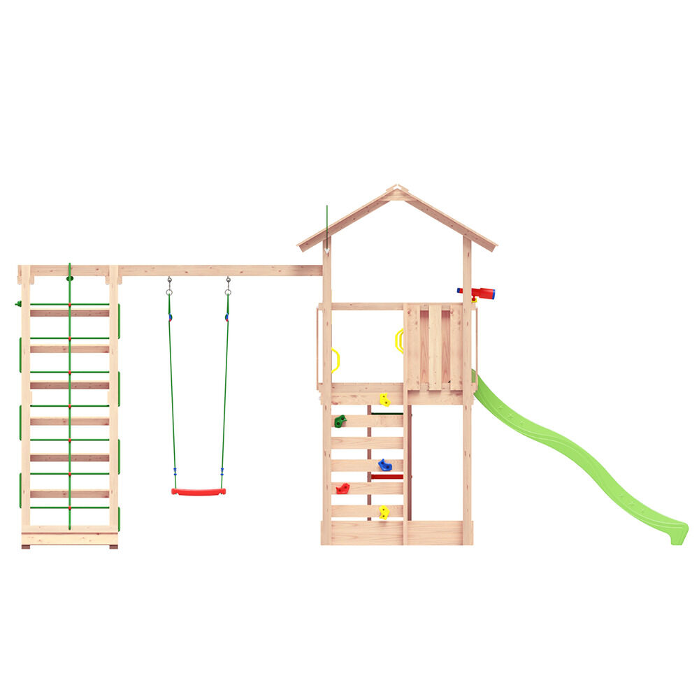 Jungle Gym Stavang Grenen - Speeltoestel - Licht groen - Grenenhout