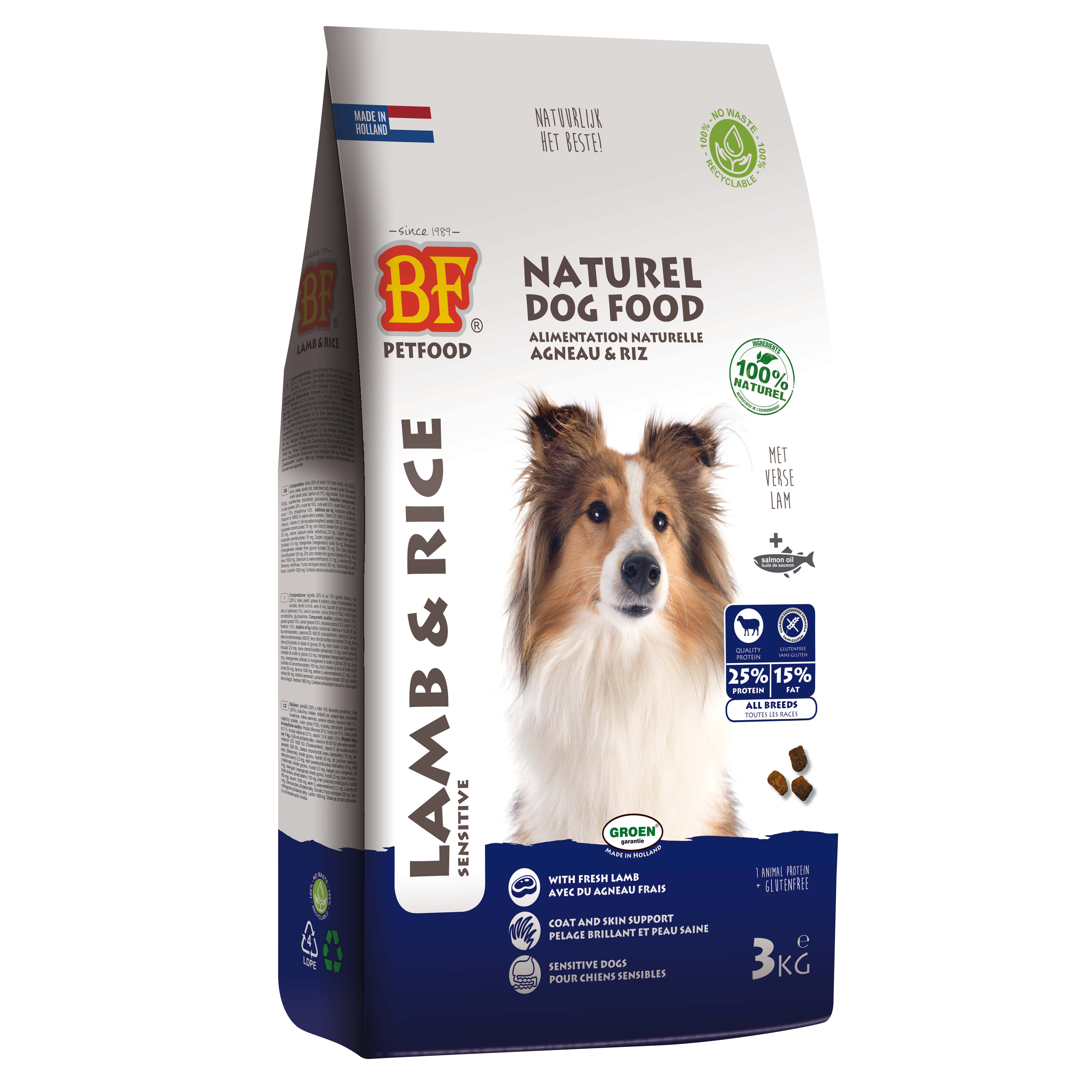 BF Petfood Lam & Rijst - Hondenvoer - 3 Kilogram - rijst, zalm BF Petfood Lam & Rijst - Hondenvoer - 3 Kilogram - rijst, zalm