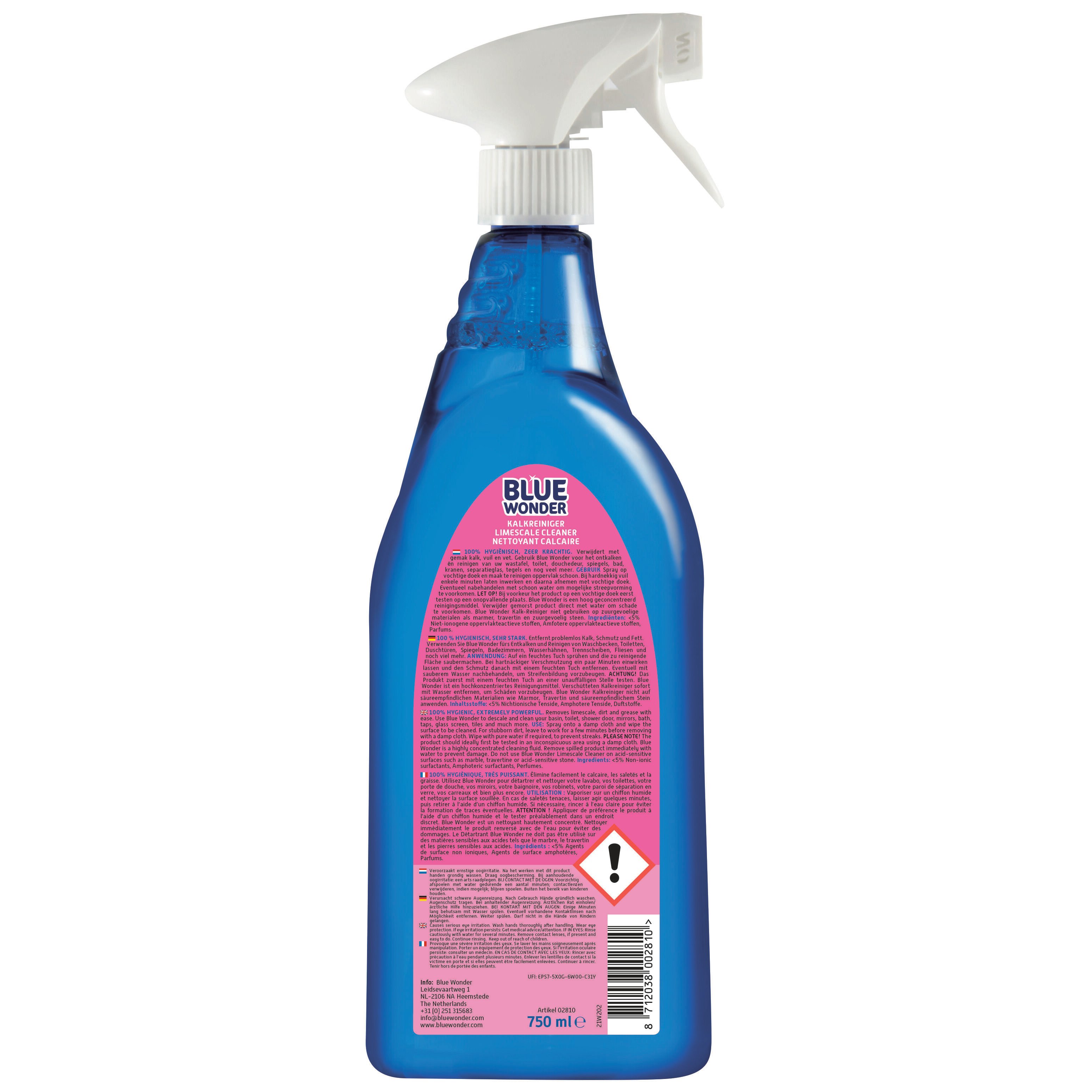 Blue Wonder Kalkreiniger - Reinigingsmiddel - 750 Milliliter - 9.4 cm