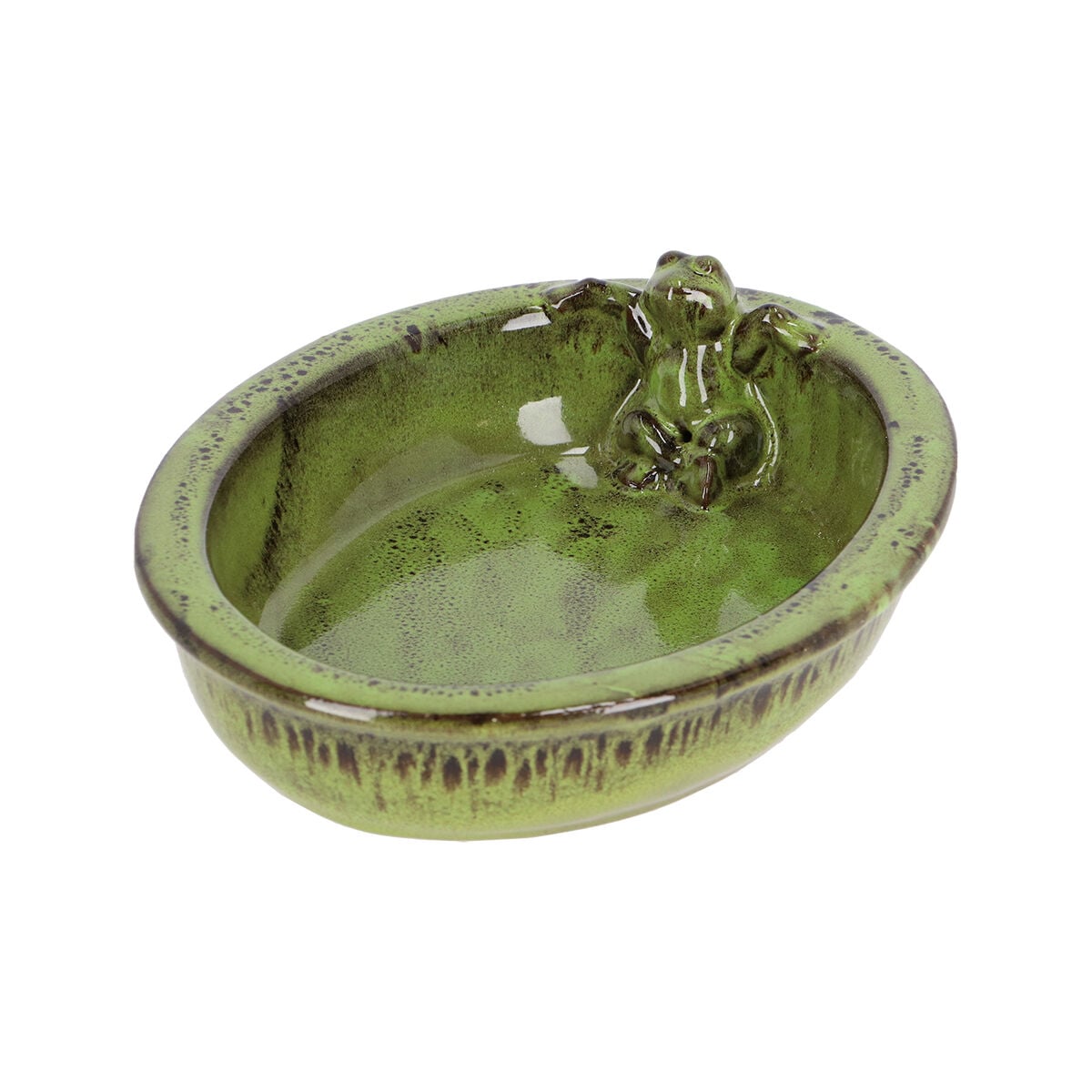 Kikker Waterschaal - Ovaal - Tuinvogels - Groen - 8.3x25.3x37 cm