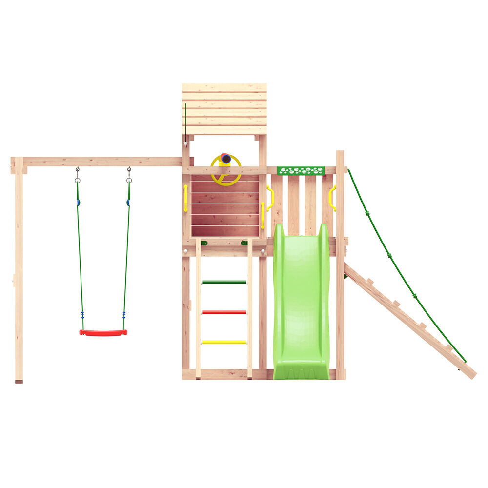 Jungle Gym Namsos Grenen - Speeltoestel - Licht groen - Grenenhout