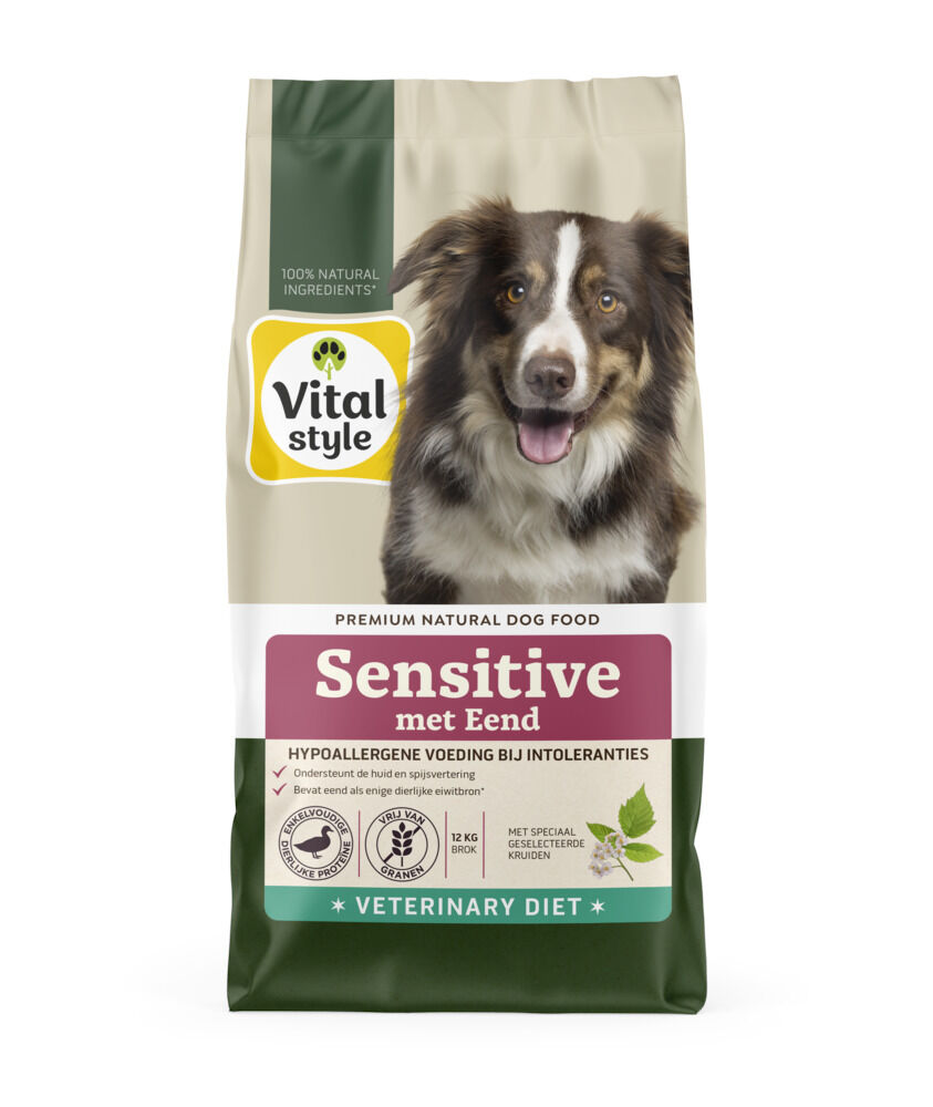 Vitalstyle Sensitive Hypoallergeen - Hondenvoer - 12 Kilogram - eend Vitalstyle Sensitive Hypoallergeen - Hondenvoer - 12 Kilogram - eend