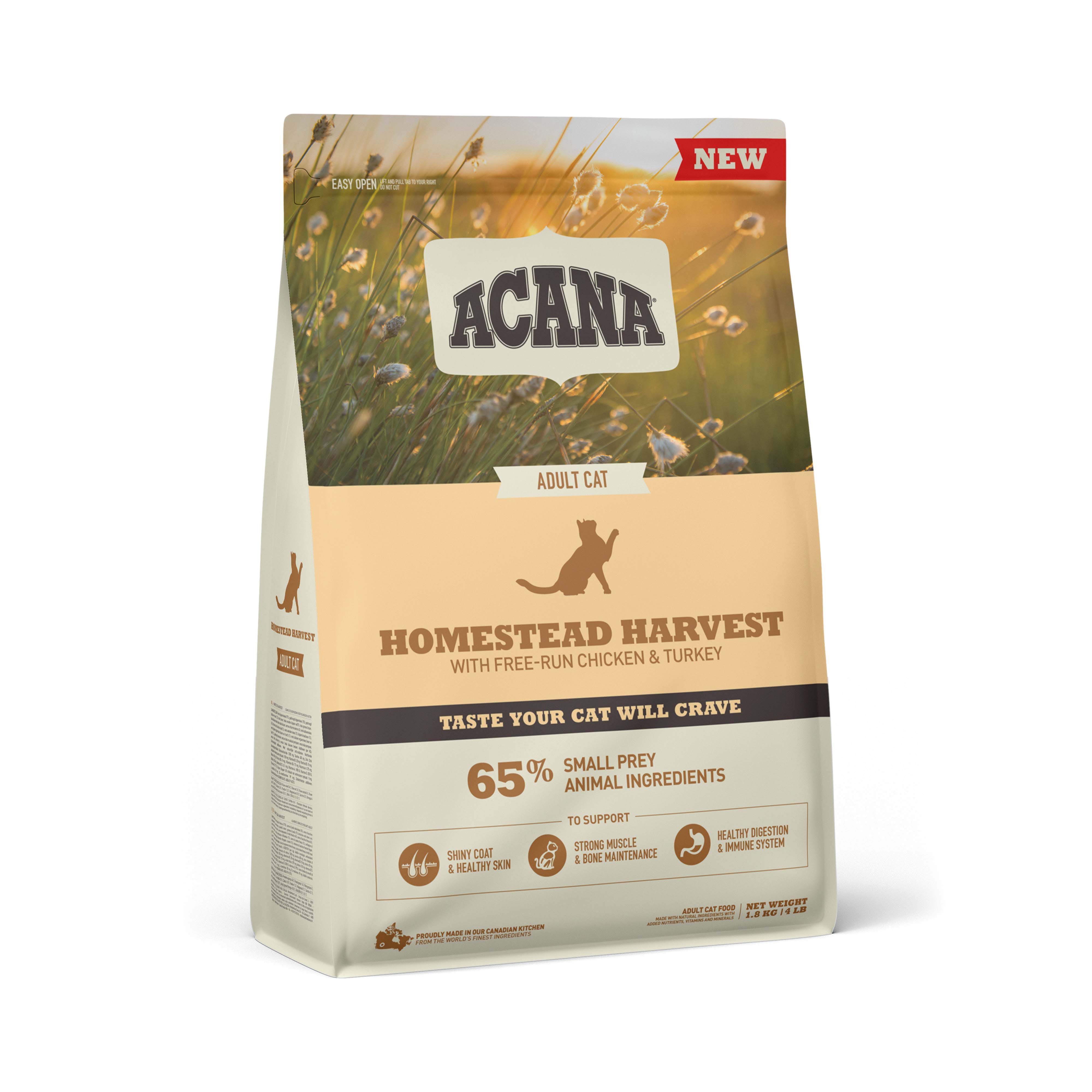 Acana Homestead Harvest Cat - Kattenvoer - 1.8 Kilogram - kalkoen, kip Acana Homestead Harvest Cat - Kattenvoer - 1.8 Kilogram - kalkoen, kip