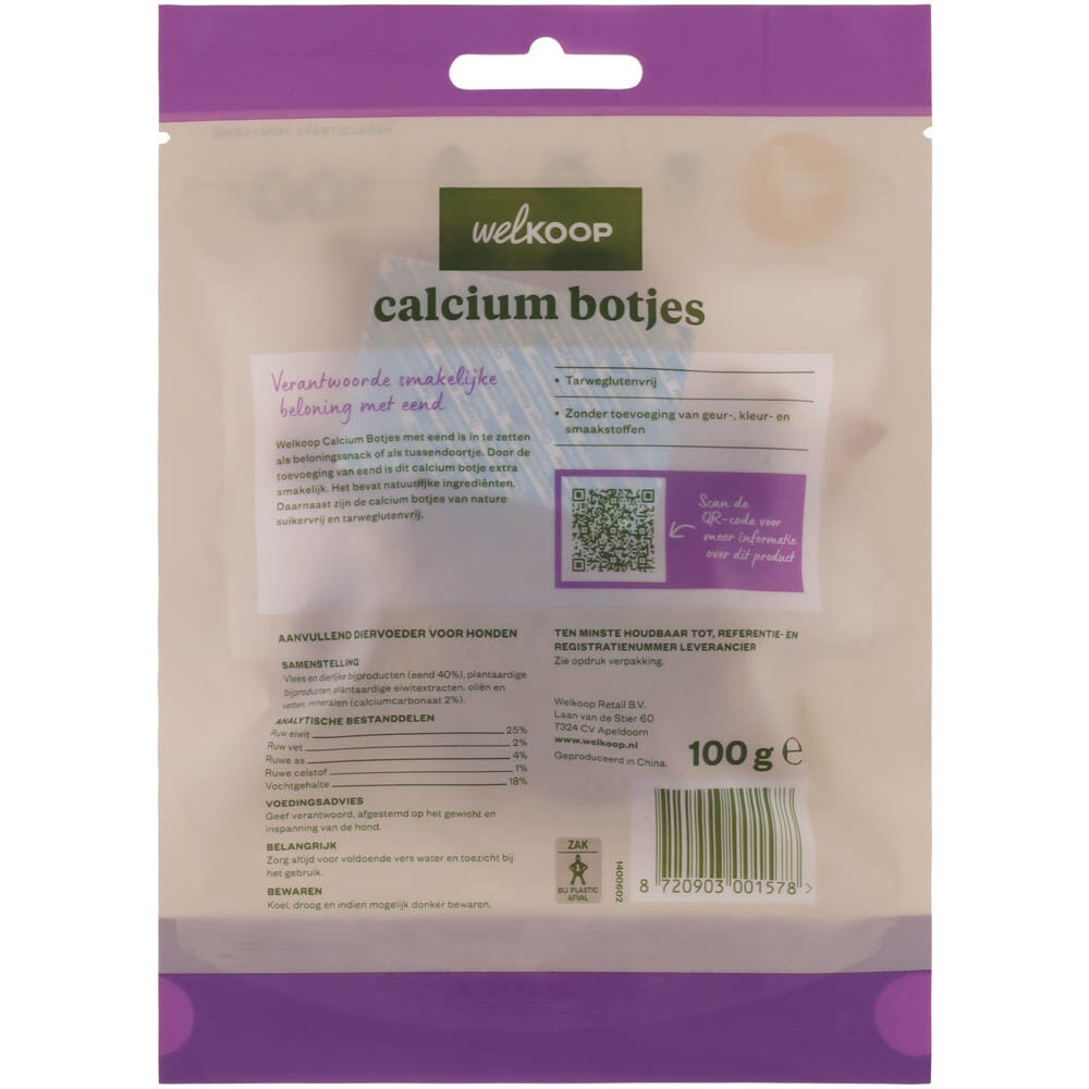Welkoop - Calcium Botjes - 100 Gram - eend - XS
