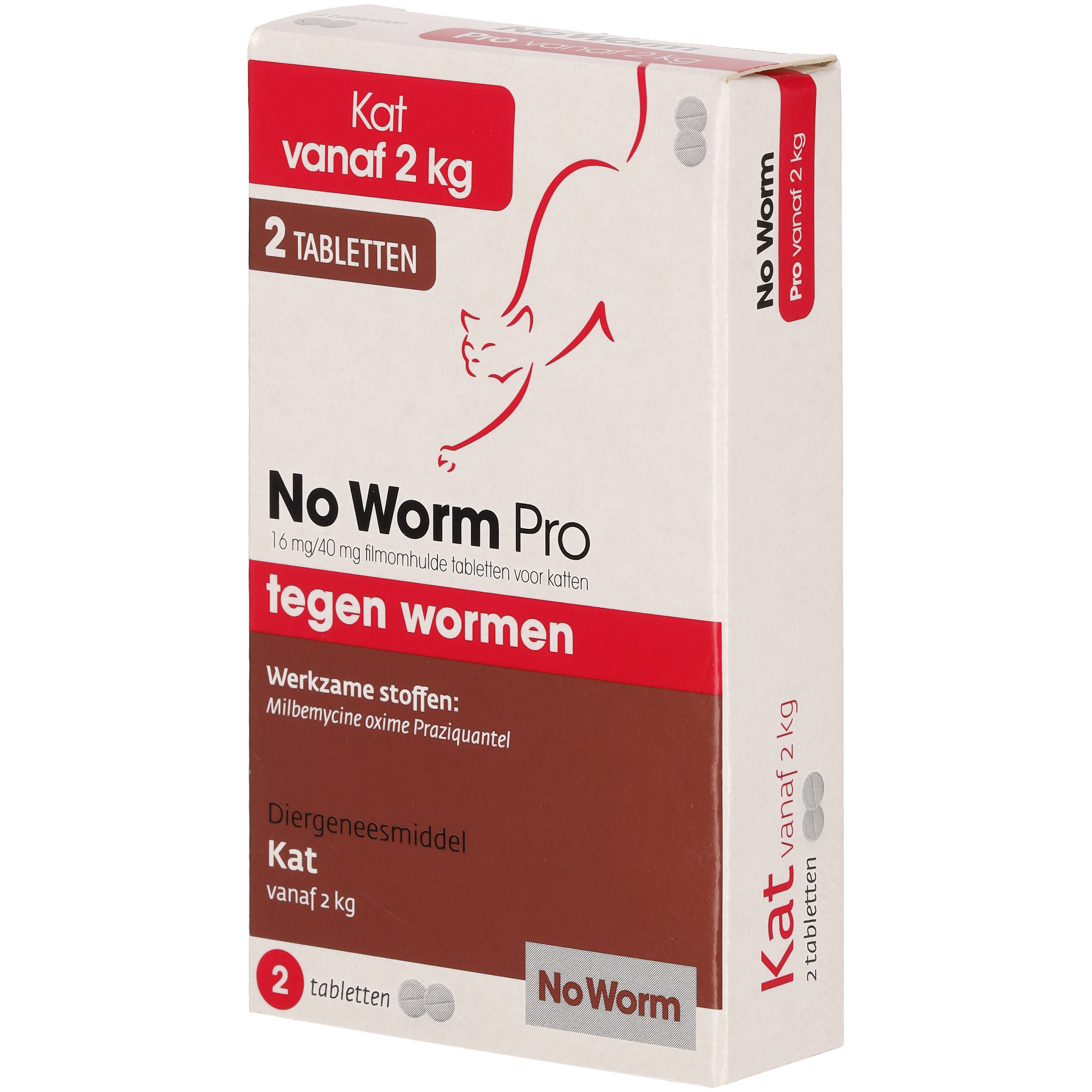 No Worm Pro Kat  Tabletten - Wormenmiddel - 2 Stuks - M