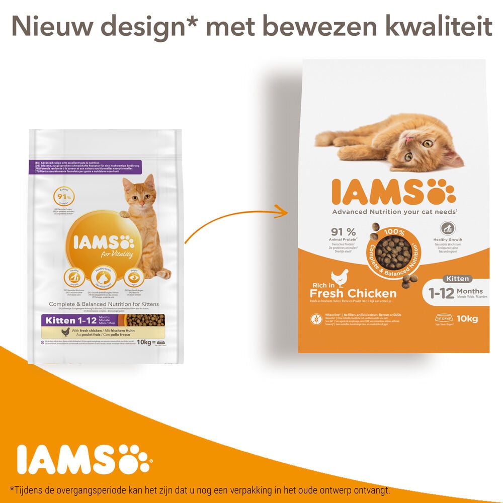 IAMS Kitten & Junior - Kattenvoer - 10 Kilogram - kalkoen, kip