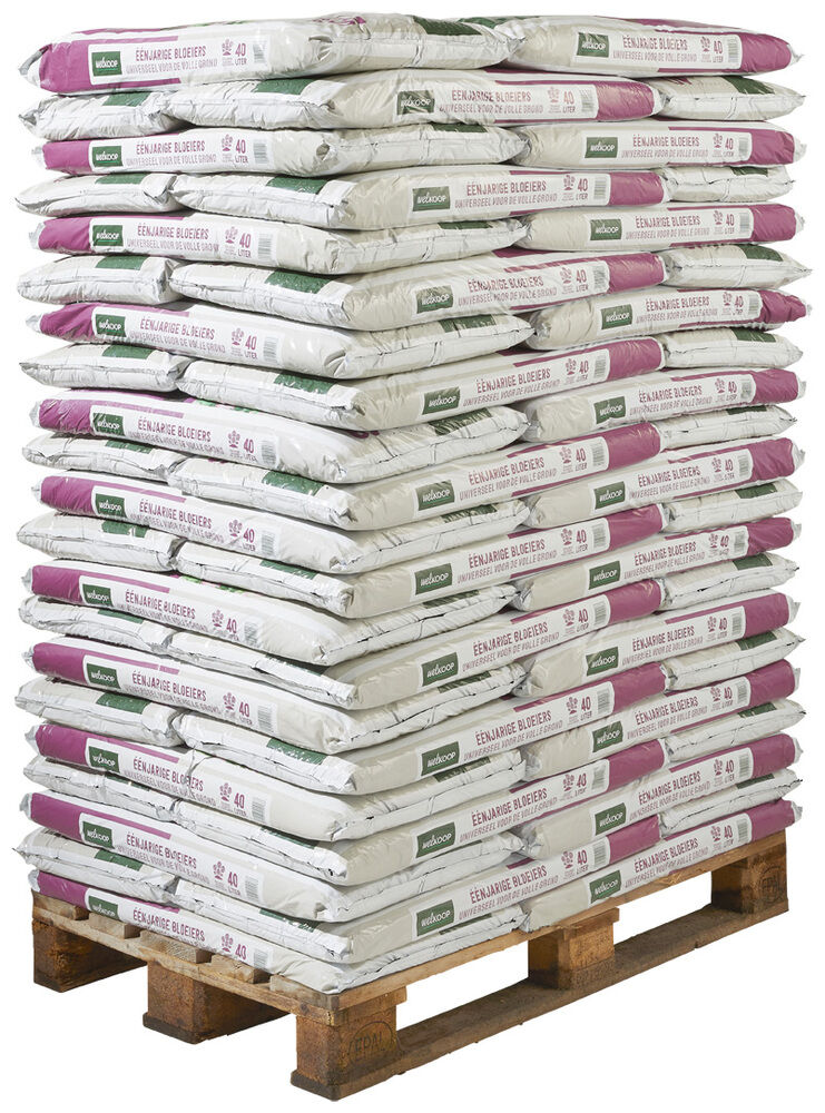Welkoop Eenjarige bloeiers Universeel - Potgrond 40L Pallet - 63 Stuks Welkoop Eenjarige bloeiers Universeel - Potgrond 40L Pallet - 63 Stuks