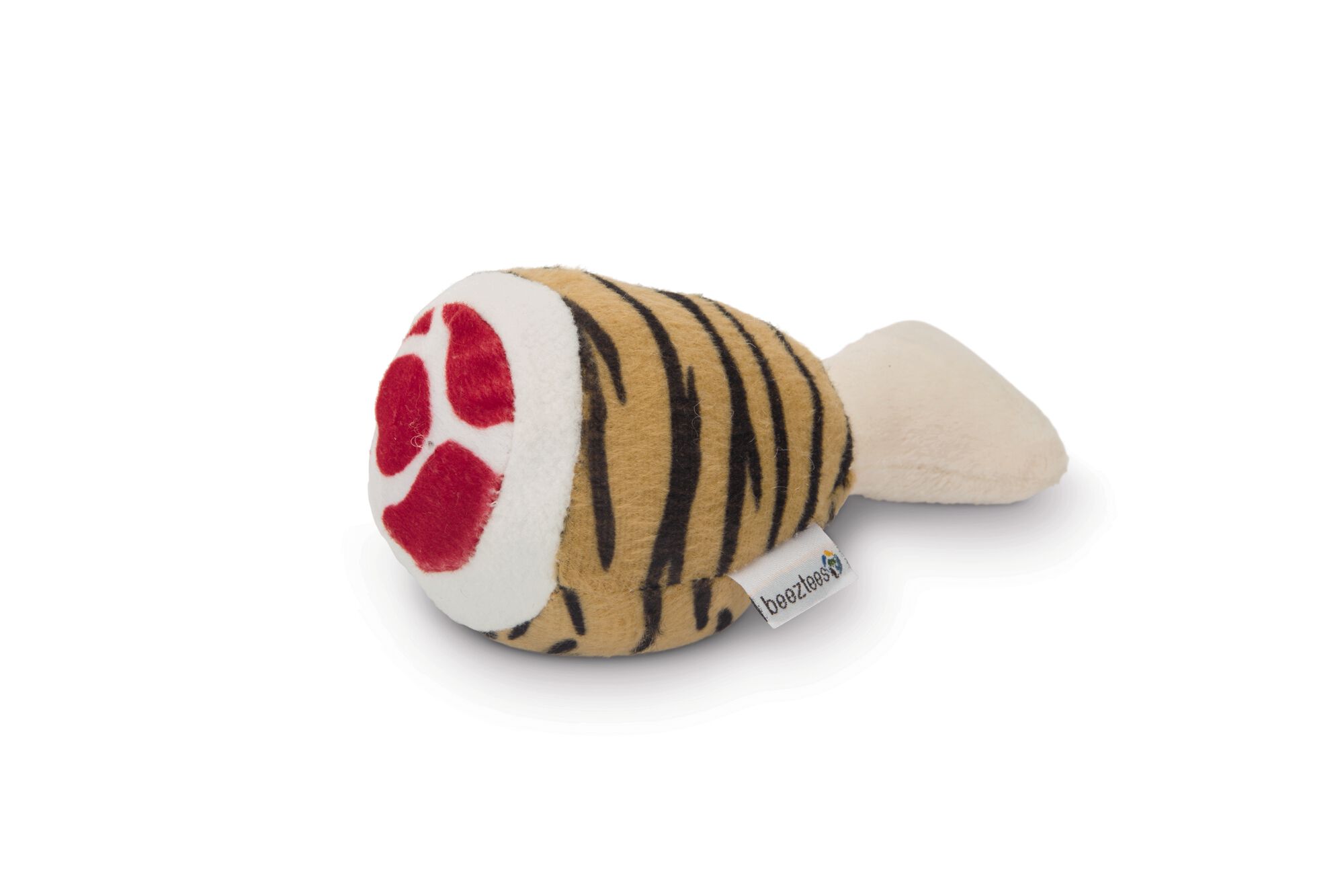 Beeztees Drumstick Tijger - Knuffel - Hondenspeelgoed - bruin - 6x8x7.5 cm - S