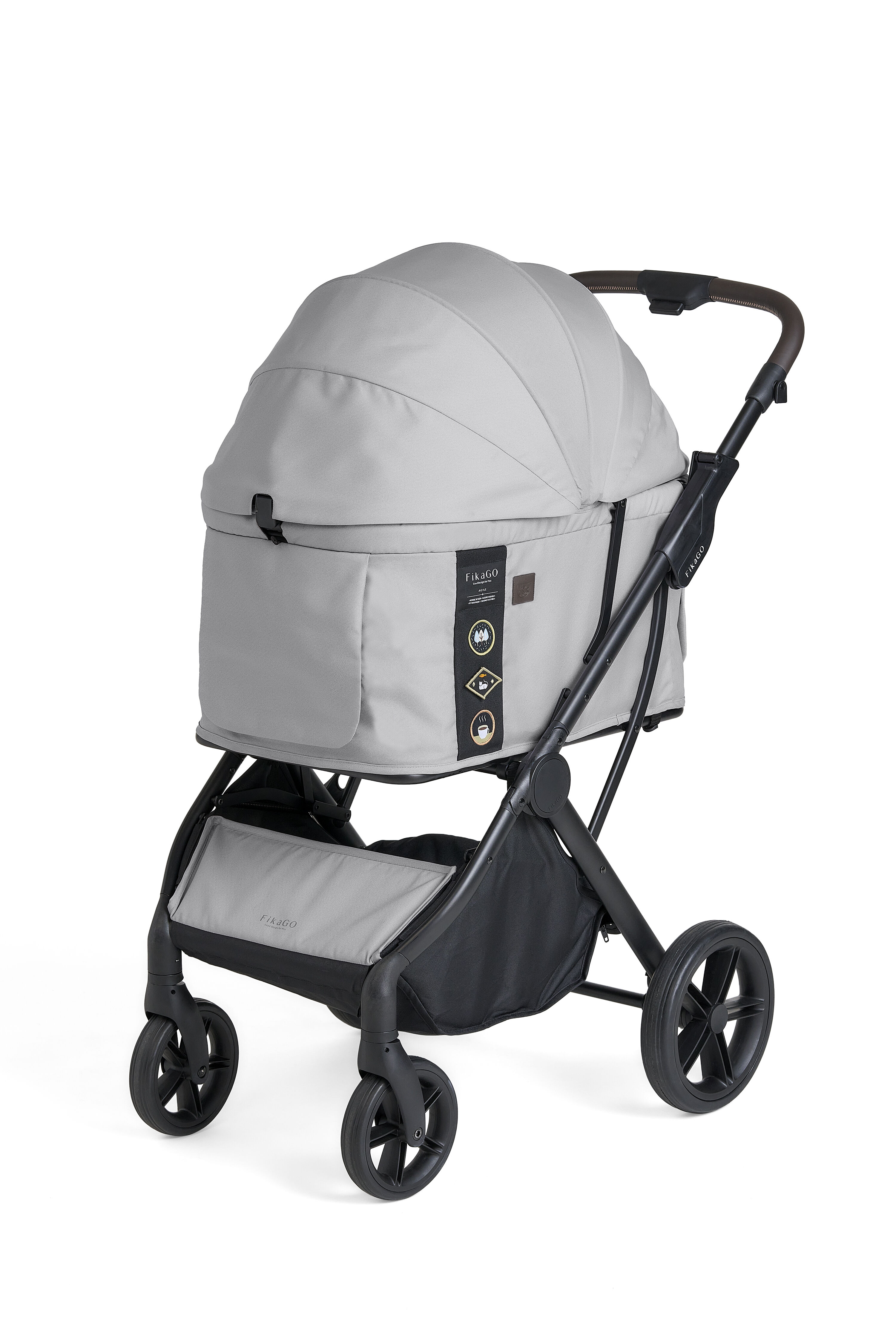 Fikago Agile 2 - tot 30 kg - Hondenbuggy - Soft Grijs - 110x97x59 cm