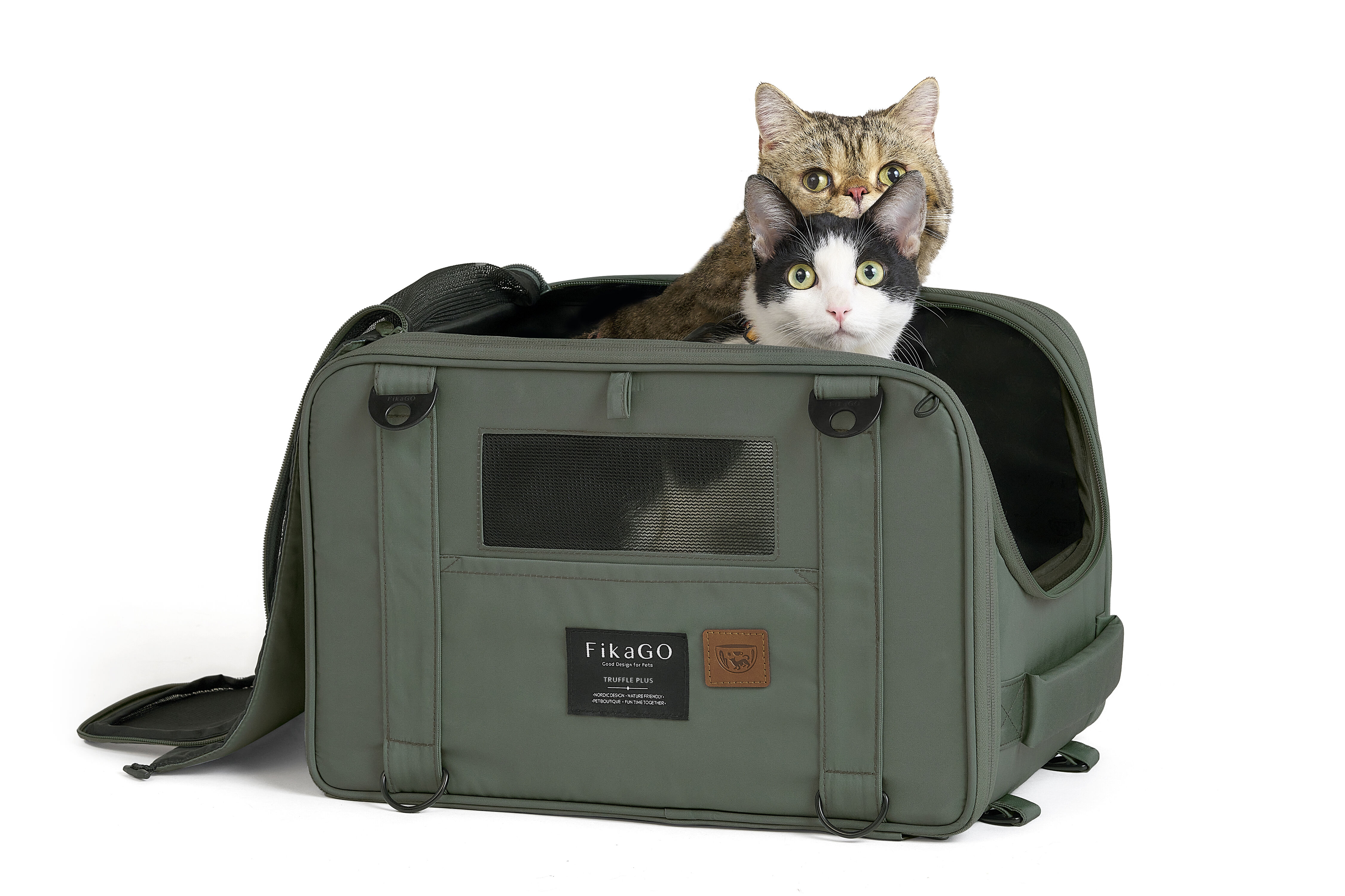 Fikago Truffle Plus - Travel Carrier tot 10 kg- Honden draagtas - Groen - 28x43x27 cm