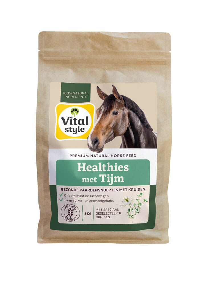 Vitalstyle Healthies - Paardensnoepjes - 1 Kilogram - Tijm Vitalstyle Healthies - Paardensnoepjes - 1 Kilogram - Tijm