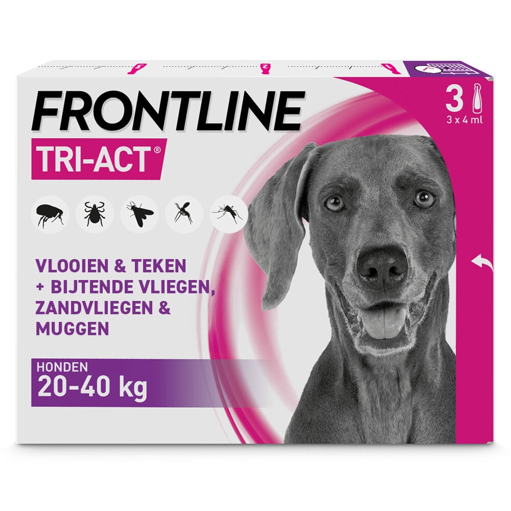 Frontline Tri-Act L - Teken en vlooienpipet - 3 pipetten - 3 Stuks - L Frontline Tri-Act L - Teken en vlooienpipet - 3 pipetten - 3 Stuks - L