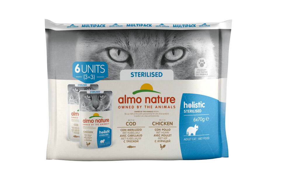 Almo Nature Gesteriliseerd - Kattenvoer - 6x70 gram