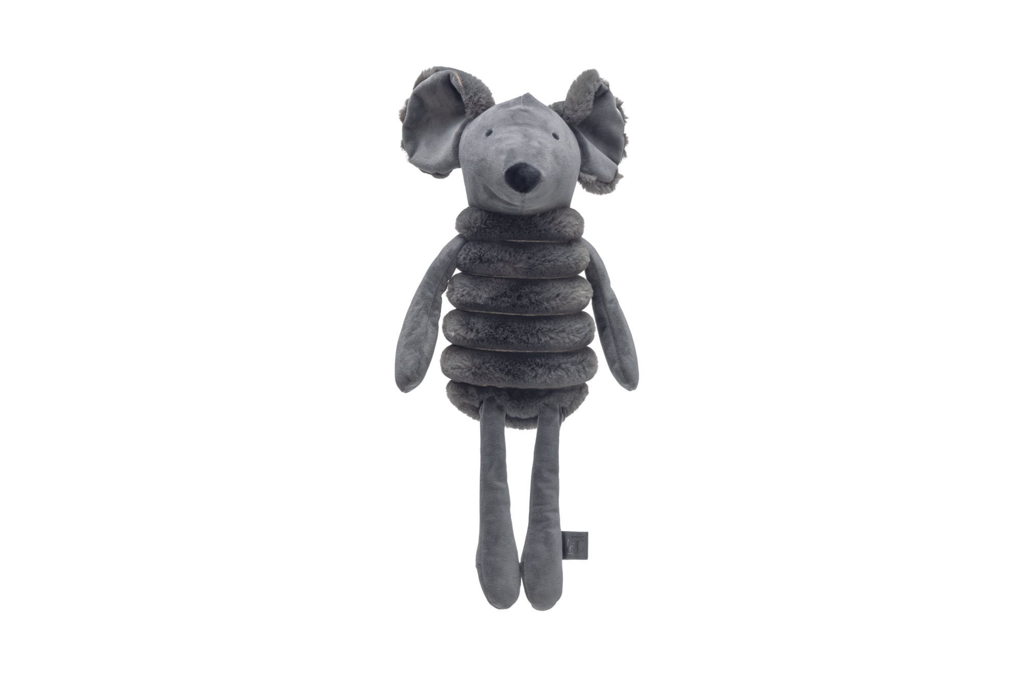Designed by Lotte Reza Hang Muis - Pluche Knuffel - Hondenspeelgoed - Antraciet - 49x16x14 cm Designed by Lotte Reza Hang Muis - Pluche Knuffel - Hondenspeelgoed - Antraciet - 49x16x14 cm