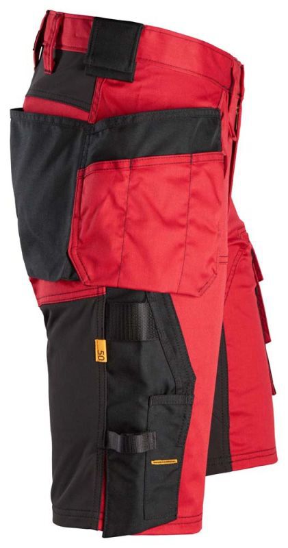 Snickers AllroundWork 6141 Stretch - Korte werkbroek - Rood - 52