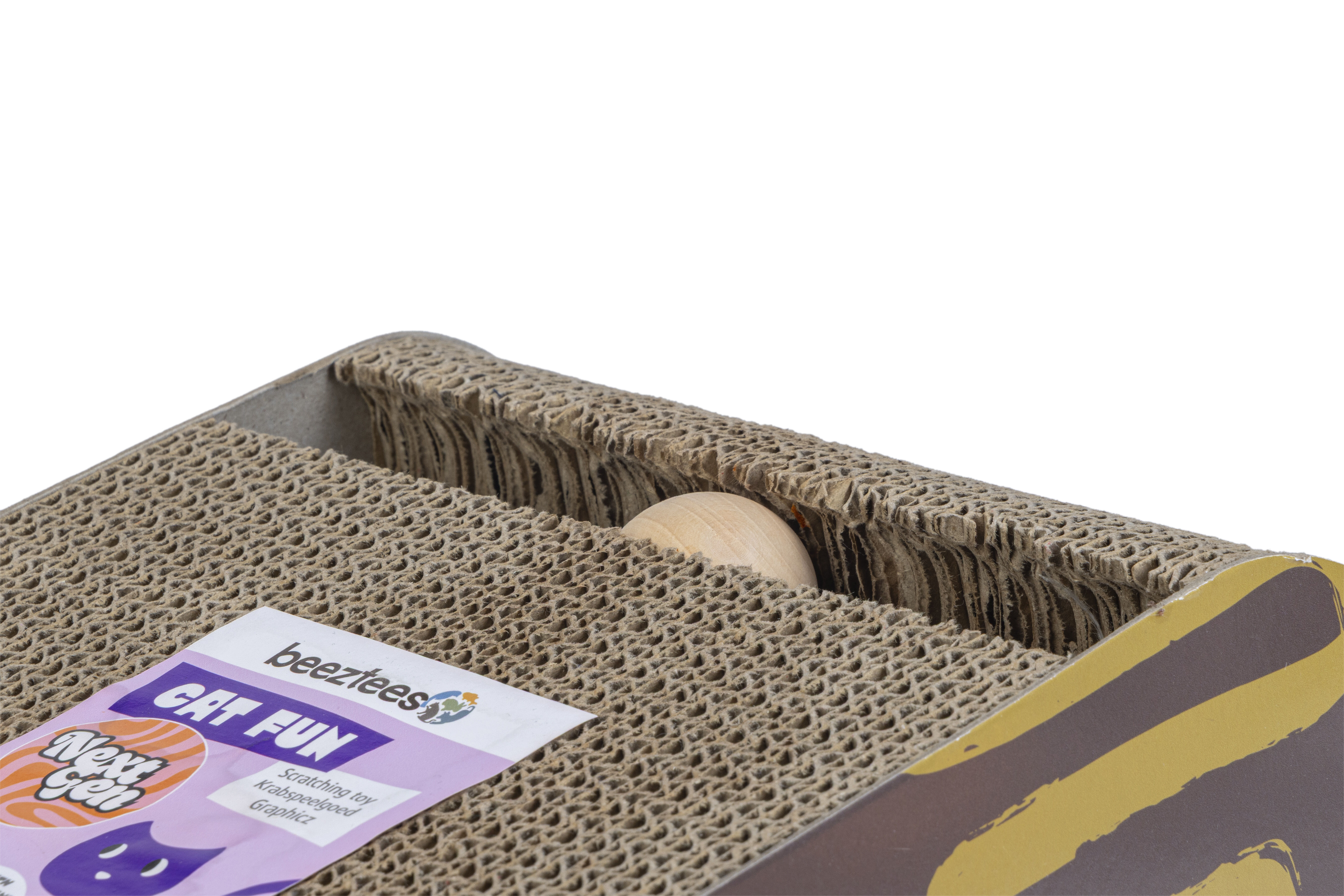 Beeztees Kart - Krabkarton - Geel - 10x44.5x23 cm