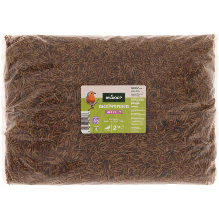 Welkoop - Meelwormen met Fruit - Tuinvogelvoer - 2 Kilogram - fruit
