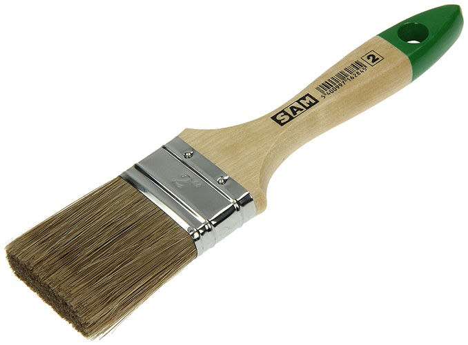 SAM - Kwast Plat S159 2" - 23x5.5x2 cm - Bruin / Groen - 23 cm