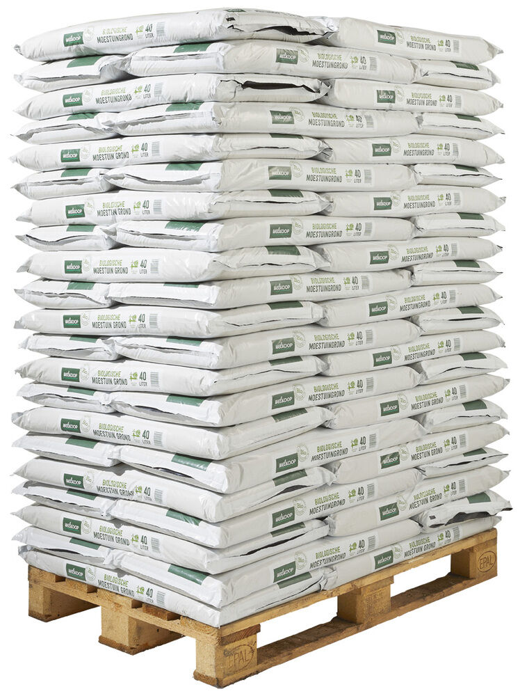 Welkoop Moestuingrond - Potgrond 40L Pallet - 63 Stuks Welkoop Moestuingrond - Potgrond 40L Pallet - 63 Stuks
