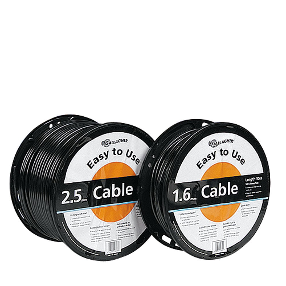 Gallagher 2,5mm - Grondkabel - 27 cm - 400 Meter - Zwart - 50 cm - 40000 cm Gallagher 2,5mm - Grondkabel - 27 cm - 400 Meter - Zwart - 50 cm - 40000 cm