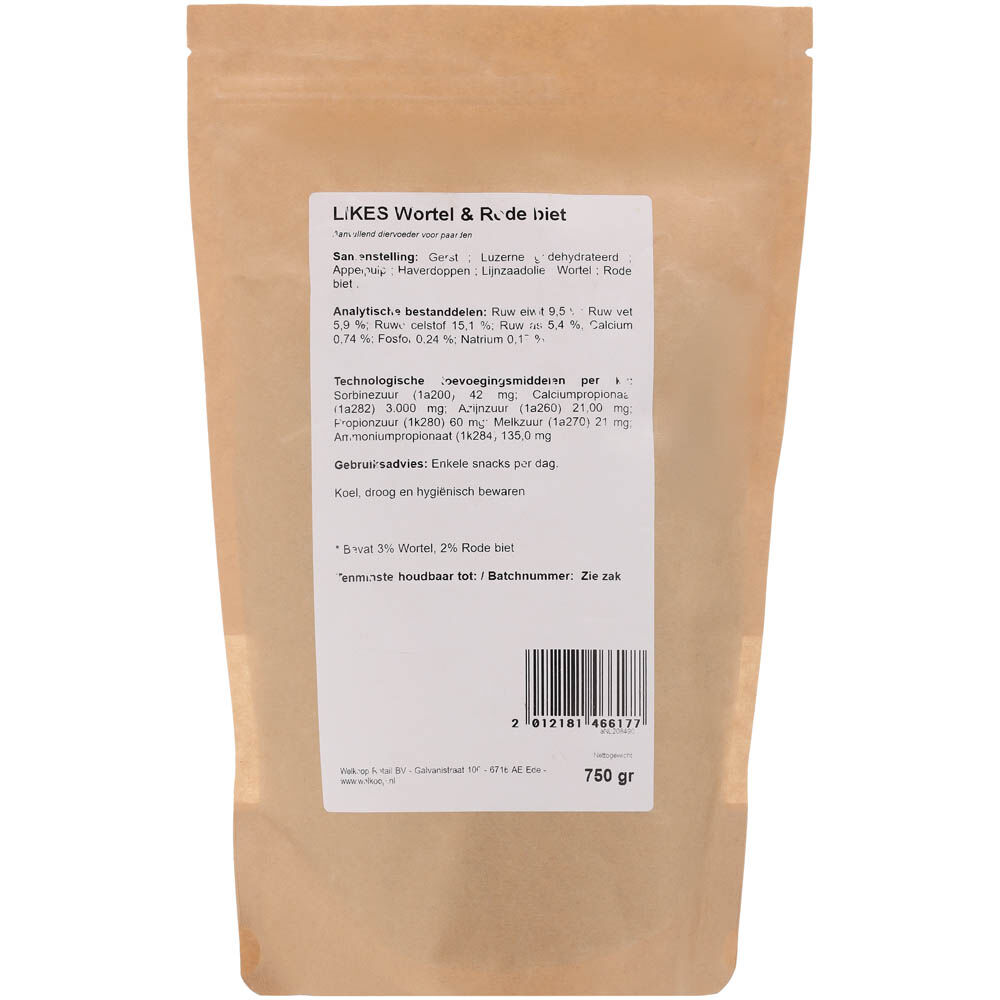 Welkoop Likes - paardensnack - 750 Gram - Wortel& Rode Biet