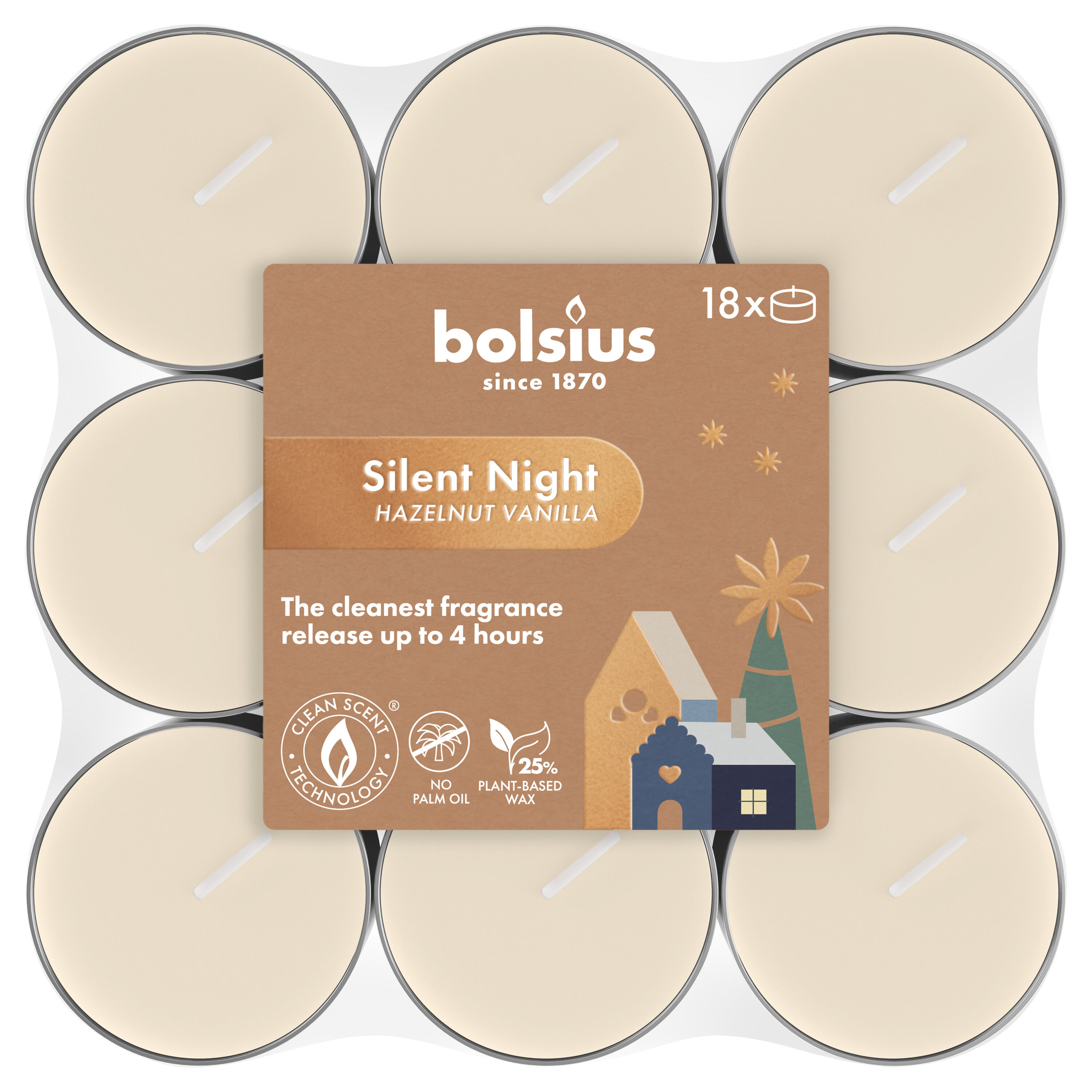 Bolsius True Glow - Geurtheelichten - 1.7 cm - Beige - Silent night Bolsius True Glow - Geurtheelichten - 1.7 cm - Beige - Silent night