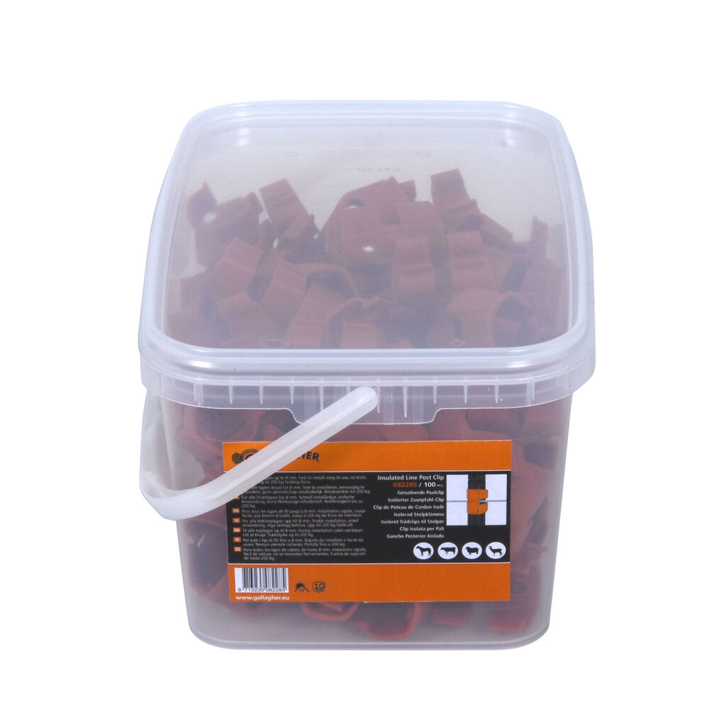Gallagher Draadclip tbv Line Post - Verbindingen - 15.5 cm - 100 Stuks - Oranje - 30 cm Gallagher Draadclip tbv Line Post - Verbindingen - 15.5 cm - 100 Stuks - Oranje - 30 cm