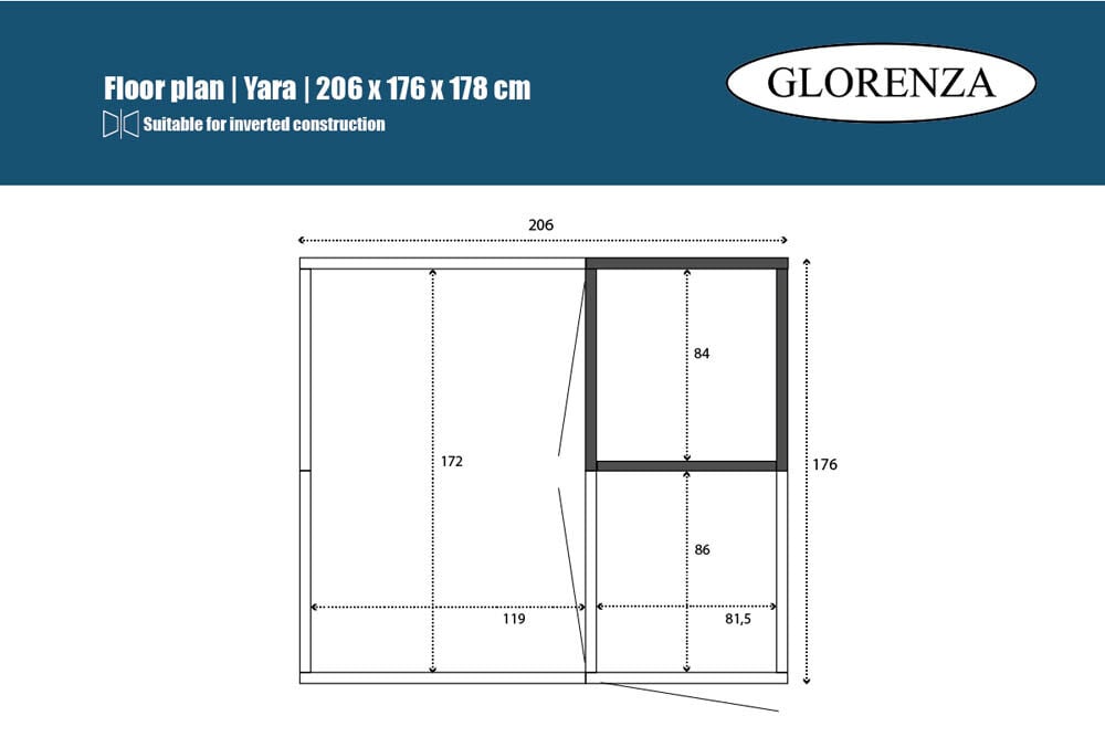 Glorenza - Kattenren - Antraciet - 178x176x206 cm
