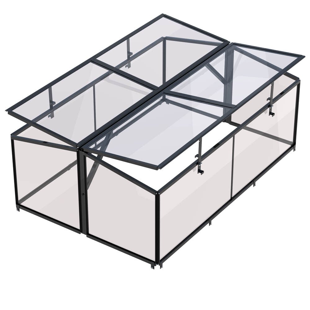 Royal Well Parsley Planter - Broeikas - Zwart - 80x120x46 cm - Veiligheidsglas