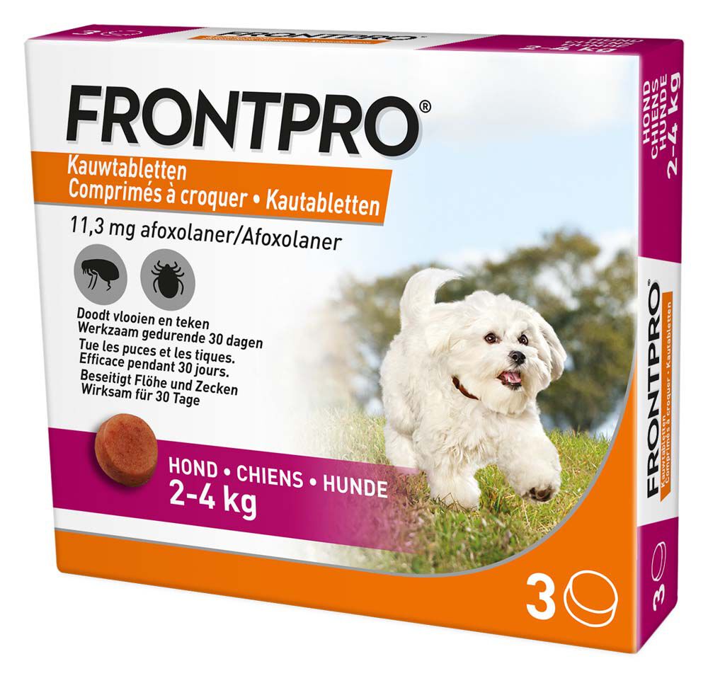 Frontpro Kauwtablet - Anti Vlooien en teken Hond - S - 3 Stuks - S