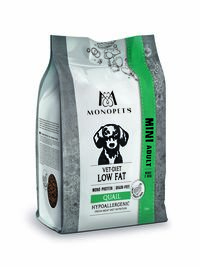 Monopets Mini Vet-Diet Low Fat Hypoallergeen Monoprotein - Hondenvoer - 2 Kilogram - kwartel