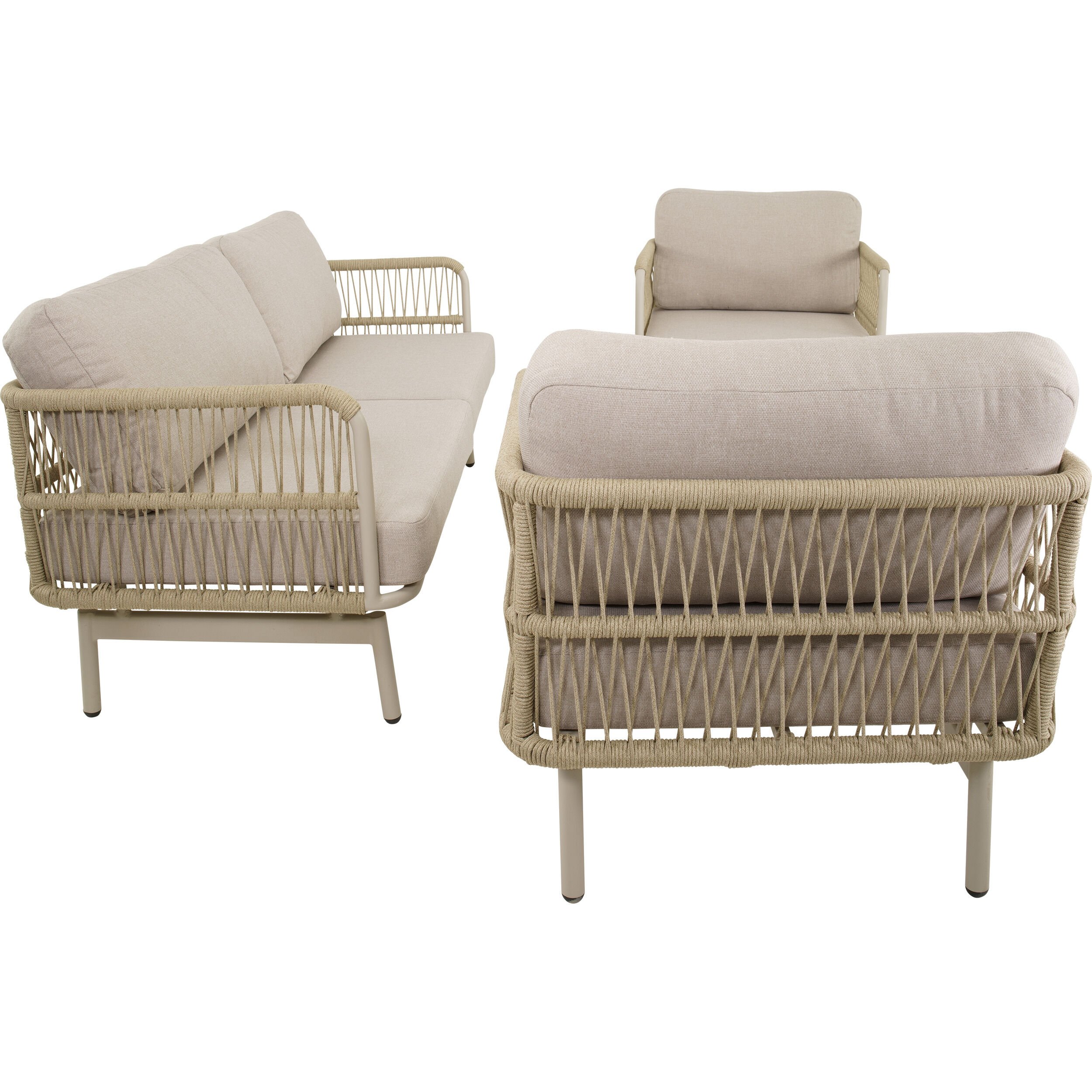 Lesli Living Akiro - Loungeset - Beige - 66x75x179 cm