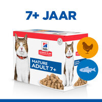 Hill's Science Plan Senior - Kattenvoer - 12x85 gram - 1020 Gram - vis, kip