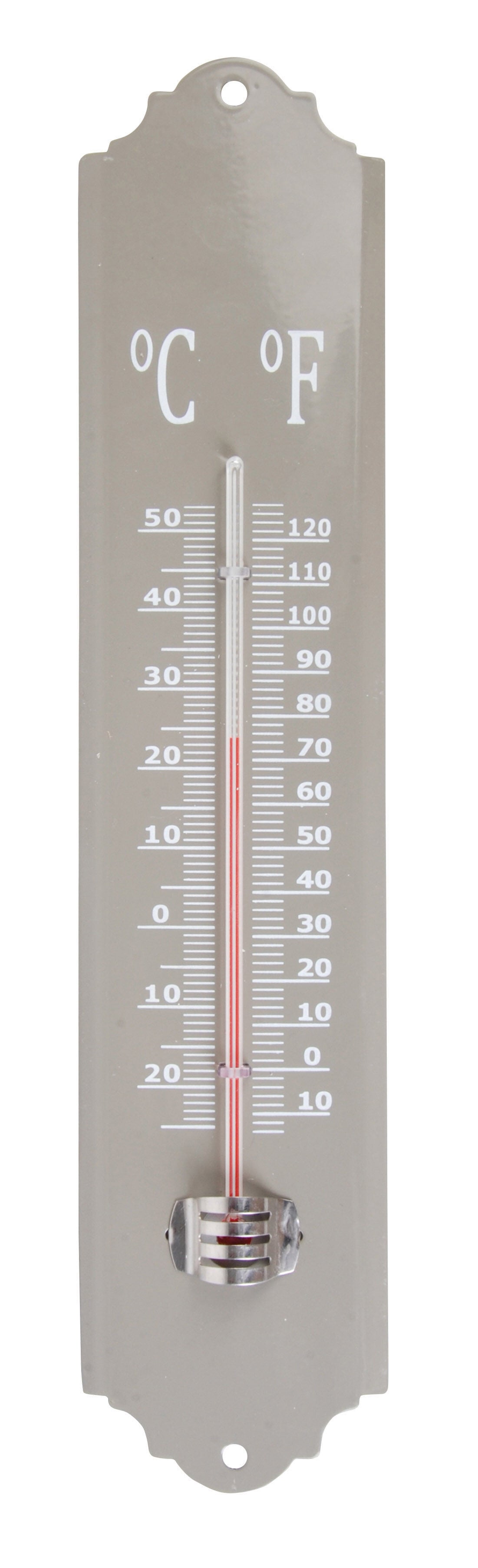 Thermometer metaal - groen/grijs/wit
