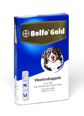 Bolfo Gold Hond 400 - Pipet - Anti vlooien Hond - 4 Stuks - L